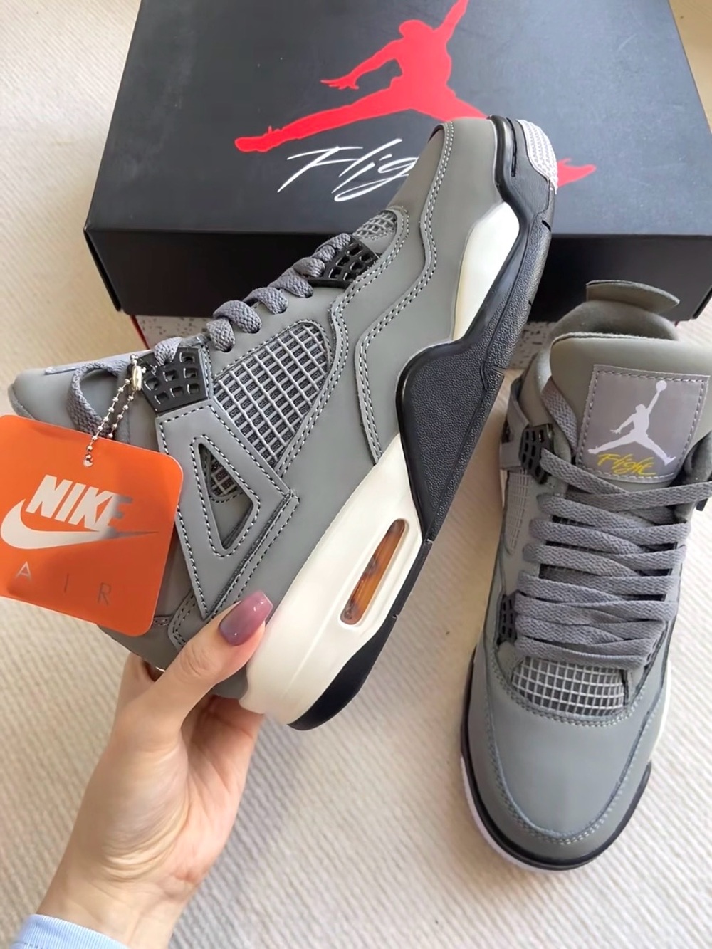 Jordan 4 Retro Cool Grey 2019 -Men’s Sleek Athletic Trainers Sneakers - Picture 2 of 6